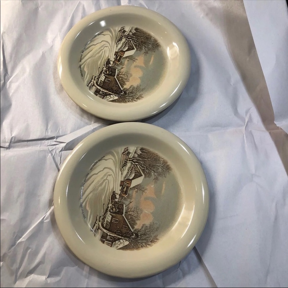 2ea.Vintage Gibson Everday Currier & Ives 8" Plate